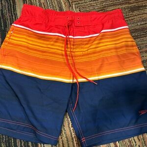 Speedo Red and Orange Board Shorts Vibrant Swimwear